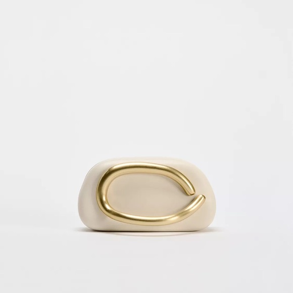 Zara Handbags - Zara Chic Cream and Gold Women's crossbody evening Bag